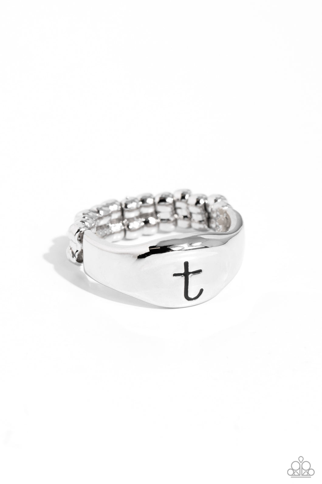 Monogram Memento - T - Silver Ring