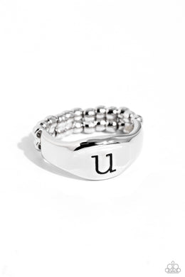 Monogram Memento - U - Silver Ring