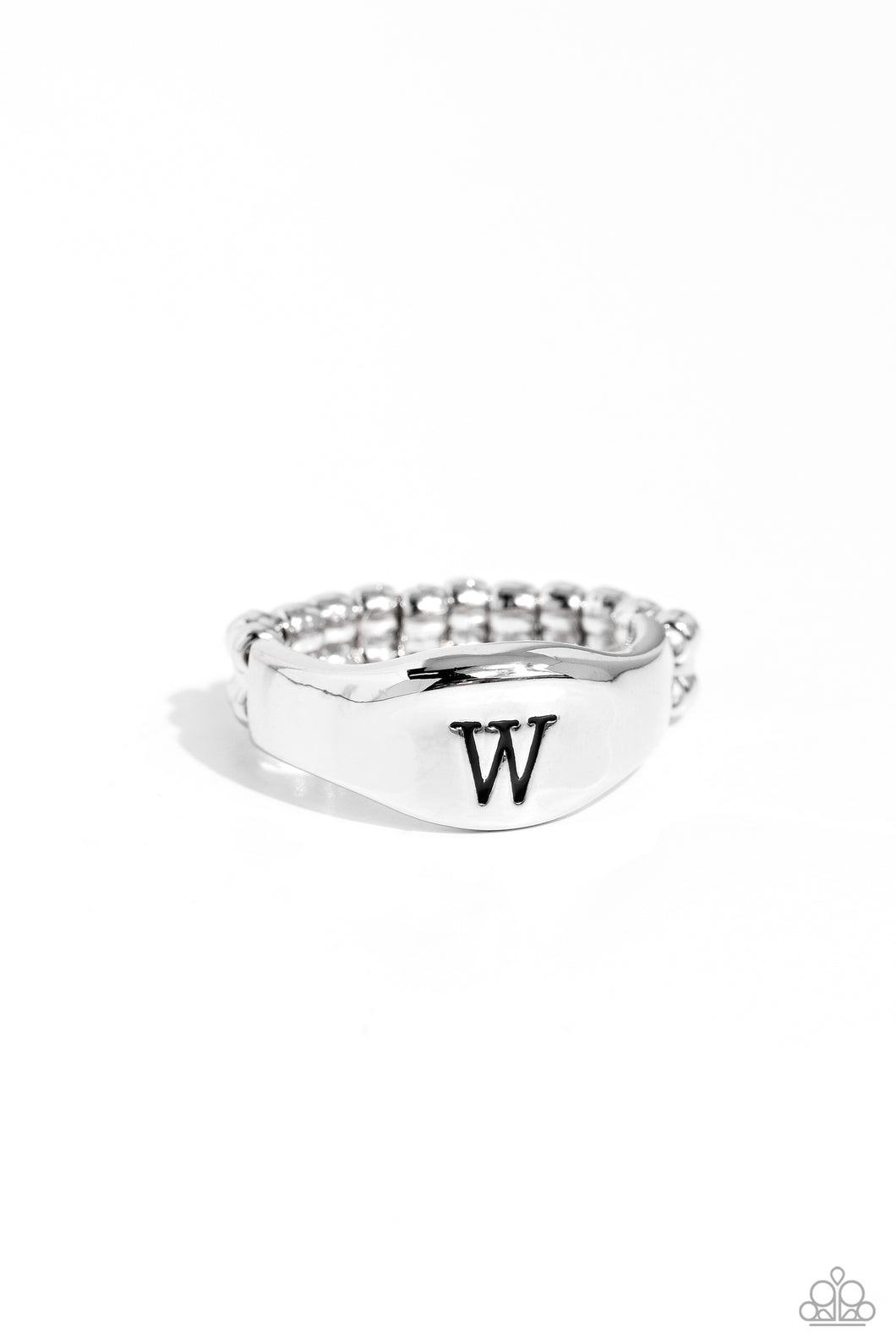 Monogram Memento - W - Silver Dainty Ring