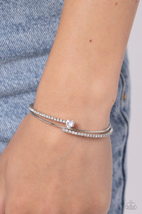 Sensational Sweetheart - White Cuff Bracelet