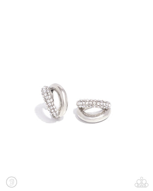 Sizzling Spotlight - White Cuff Earrings