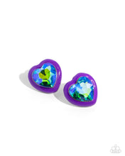 Load image into Gallery viewer, Heartfelt Haute - Purple Post Earrings