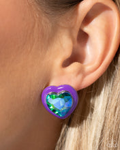 Load image into Gallery viewer, Heartfelt Haute - Purple Post Earrings