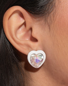 Heartfelt Haute - White Post Earrings