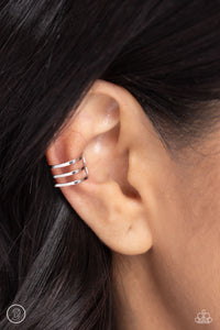 Metro Mashup - Silver Cuff Earrings