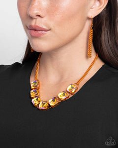 I SQUARE to Secrecy - Orange Necklace