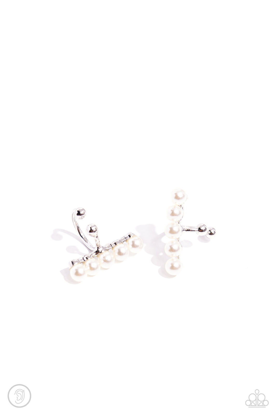 CUFF Love - White Cuff Earrings