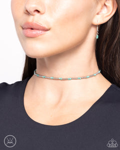 Bemused Basic - Green Choker Necklace