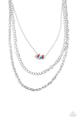 Colorful Cadet - Red Necklace