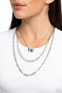 Colorful Cadet - Red Necklace