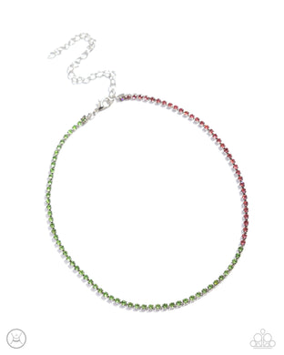 Dedicated Duo - Green Choker Necklace