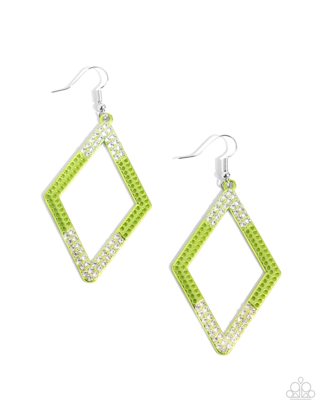 Eloquently Edgy - Green Earrings