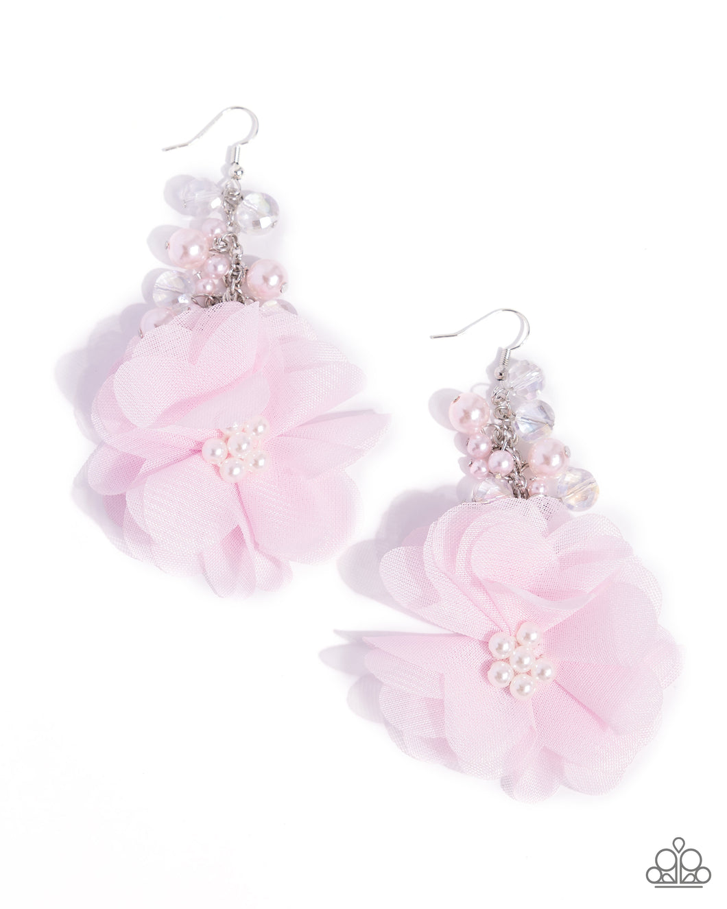 Fashionable Flower Girl - Pink Earrings