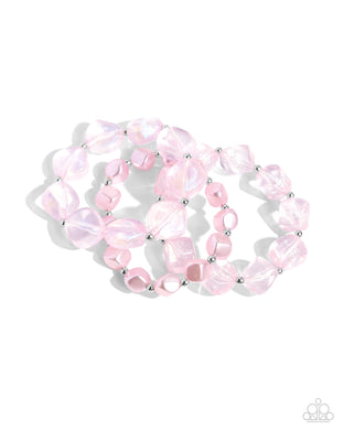 Glittery Gala - Pink Stretchy Bracelets