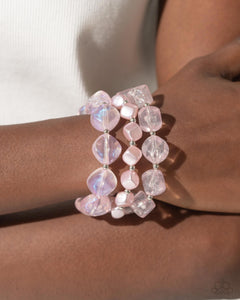 Glittery Gala - Pink Stretchy Bracelets