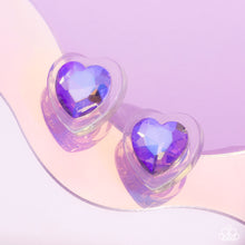 Load image into Gallery viewer, Heart-Pounding Haute - Purple Post Earrings