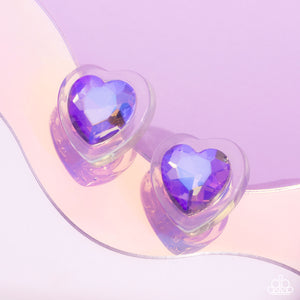 Heart-Pounding Haute - Purple Post Earrings