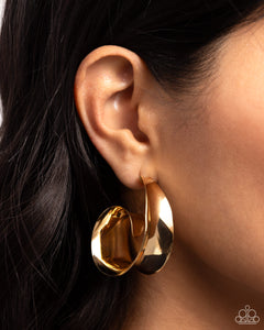 Curly Cadence - Gold Hoop Earrings