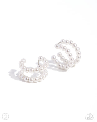 PEARLS Just Want to Have Fun - White Cuff Earrings