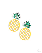 Load image into Gallery viewer, Pineapple Passion - Yellow Post Earrings