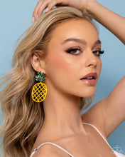 Load image into Gallery viewer, Pineapple Passion - Yellow Post Earrings