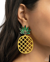 Load image into Gallery viewer, Pineapple Passion - Yellow Post Earrings