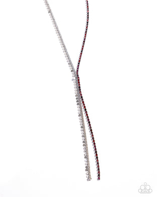 Elongated Eloquence - Red Necklace