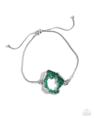 Geode Greeting - Green Sliding Knot Bracelet