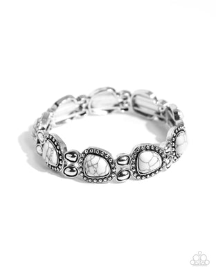 Harmonious Headliner - White Stretchy Bracelet