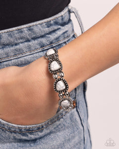 Harmonious Headliner - White Stretchy Bracelet