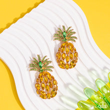 Load image into Gallery viewer, Pineapple Pizzazz - Yellow Post Earrings