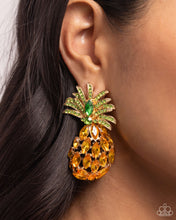 Load image into Gallery viewer, Pineapple Pizzazz - Yellow Post Earrings