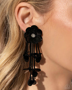 Floral Future - Black Post Earrings