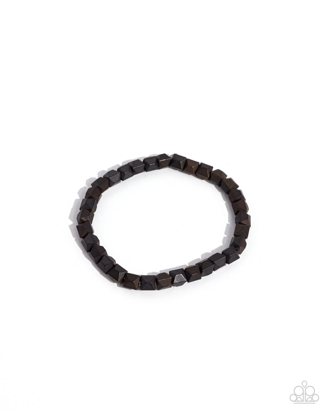 Faceted Finale - Black Stretchy Bracelet