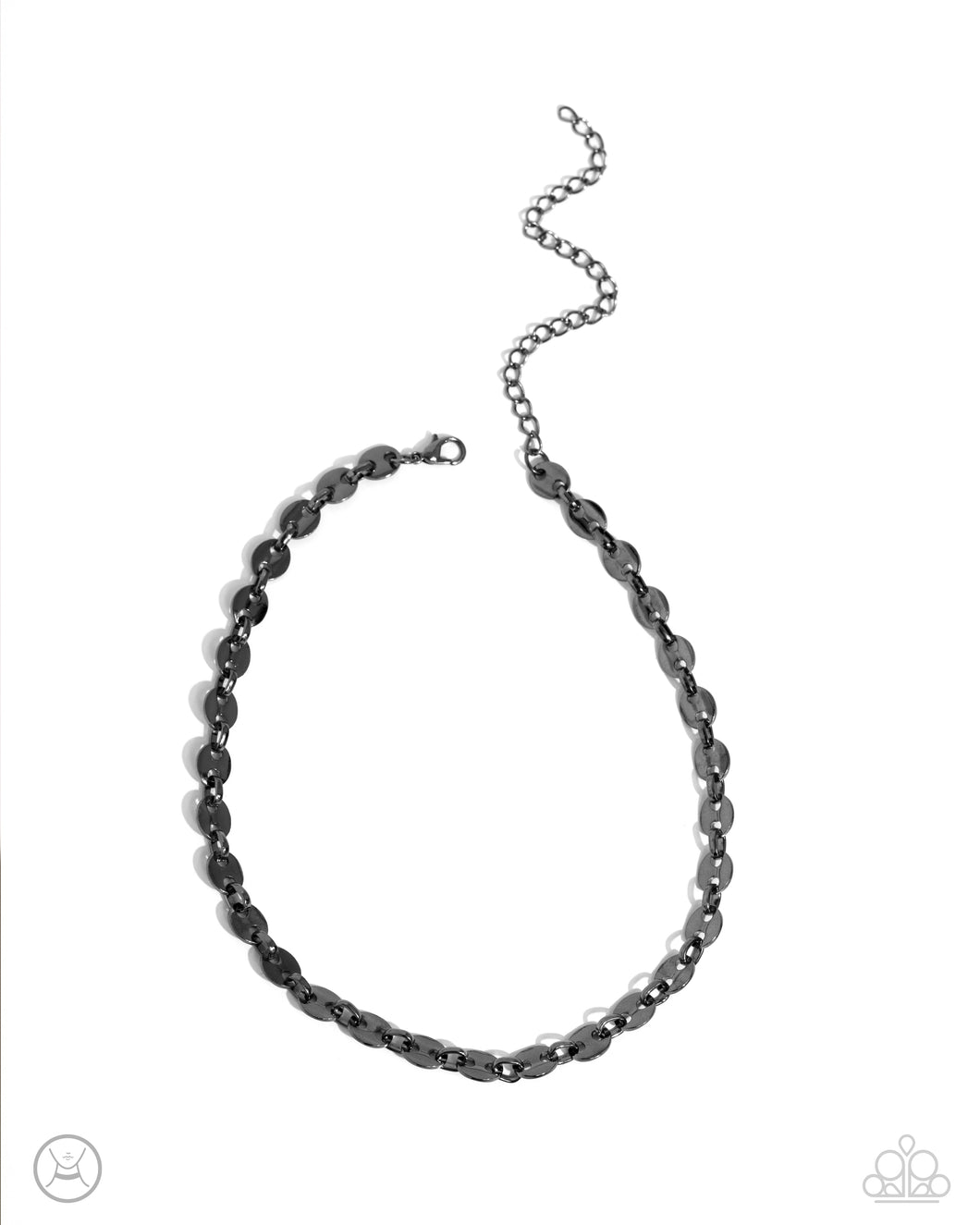 Abstract Advocate - Black Gunmetal Choker Necklace