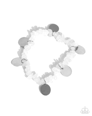 Grounded Grandeur - White Stretchy Bracelet