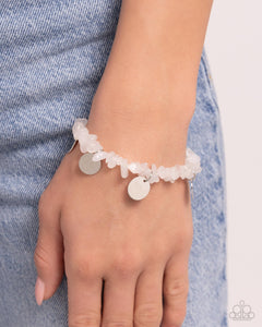 Grounded Grandeur - White Stretchy Bracelet