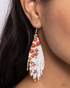 Picturesque Patchwork - Red Earrings