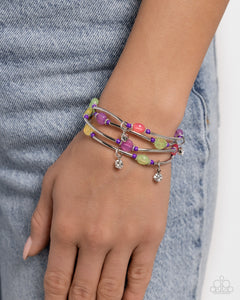 Scattered Sheen - Purple Stretchy Bracelets