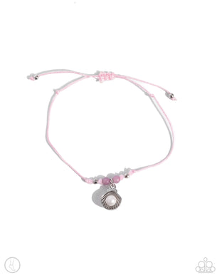 Oyster Overture - Pink Sliding Knot Anklet