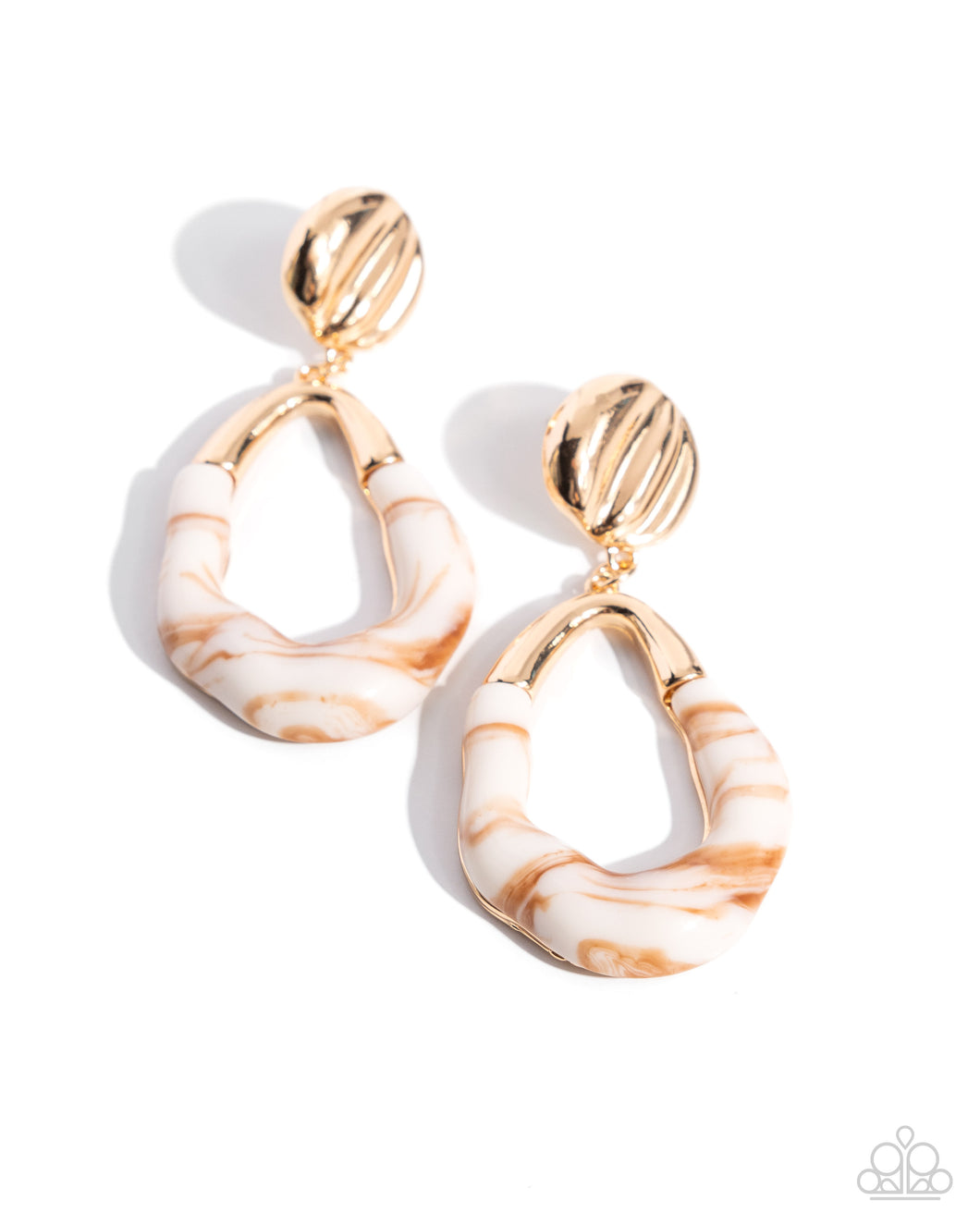 High-Sheen Swirls - Gold Post Earrings