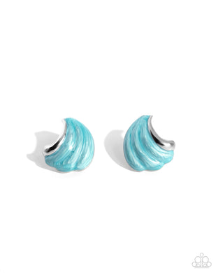 Whimsical Waves - Blue Post Earrings