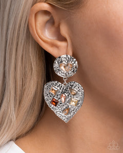 Antiqued Allure - Brown Post Earrings