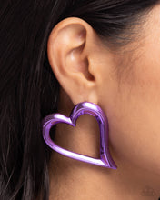 Load image into Gallery viewer, Admirable Acclaim - Purple Post Earrings