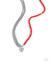 Load image into Gallery viewer, Squared Sweetheart - Red Necklace