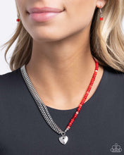 Load image into Gallery viewer, Squared Sweetheart - Red Necklace