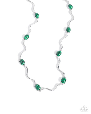 Striped Season - Green Necklace