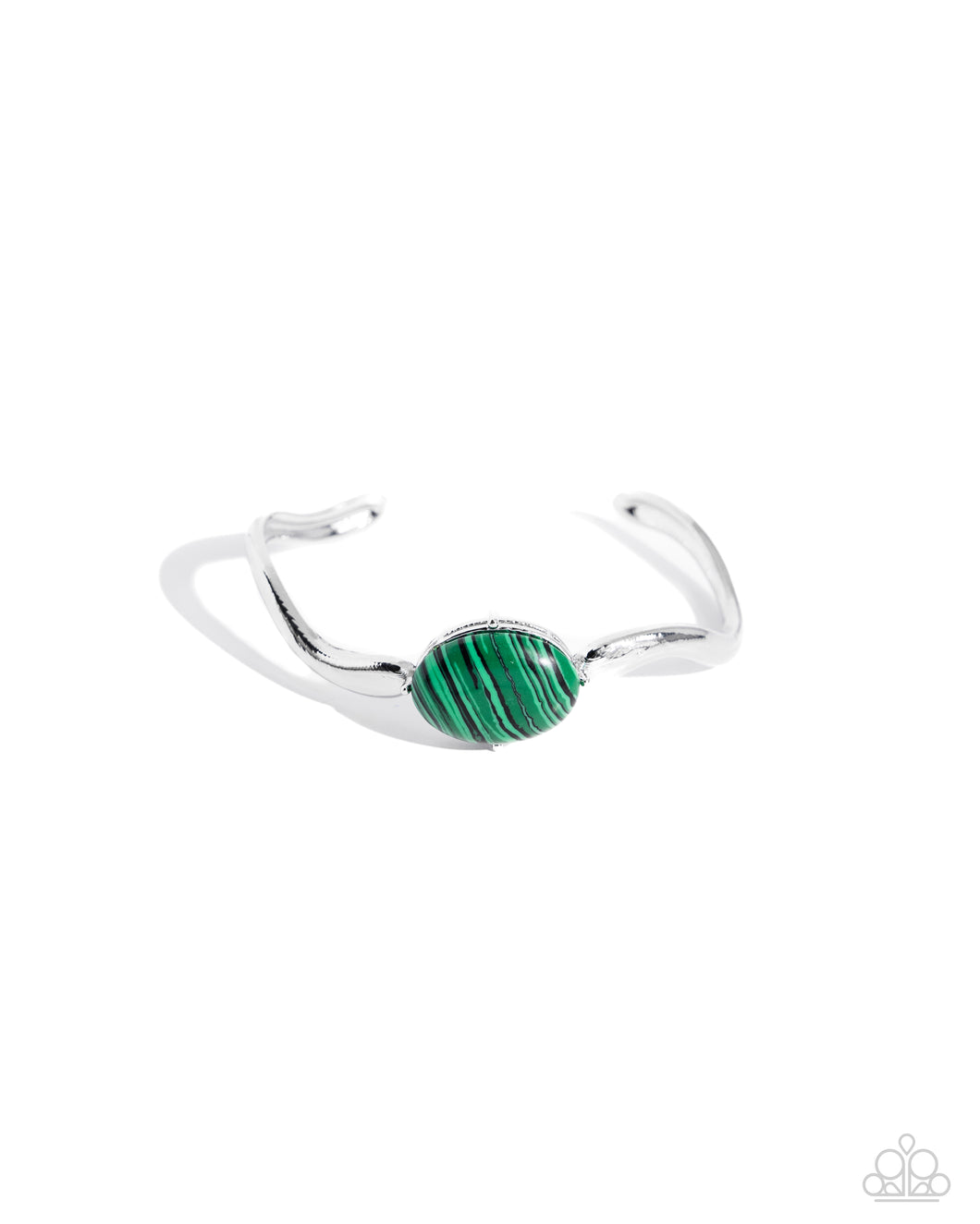 Striped Sensation - Green Cuff Bracelet