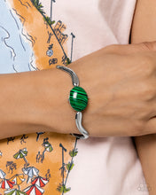 Load image into Gallery viewer, Striped Sensation - Green Cuff Bracelet