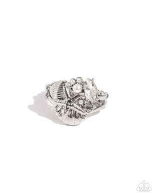 Beachy Bevvy - White Dainty Ring